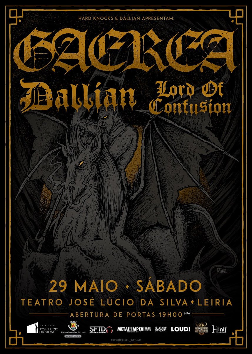 NeKronos's tweet image. @gaerea_official GAEREA 🇵🇹 + DALLIAN 🇵🇹 + LORD OF CONFUSION 🇵🇹 
@ Teatro José Lucio Da Silva | LEIRIA 🇵🇹

Mais info. no site da NeKronos Promotion HELL:
nekronospromotion.blogspot.com/2021/05/202105…

#gaerea #dallian #lordofconfusion #aovivoleiria #aovivoportugal #blackmetal #deathmetal #doommetal