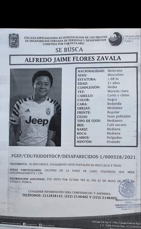 📢 #ServicioSocial 📢 Ayuda para localizar a Alfredo Jaime Flores Zavala de 21 años de edad visto por última vez en Atlixco #Puebla el pasado 2 de mayo  🔄 #CompartirTambiénAyuda