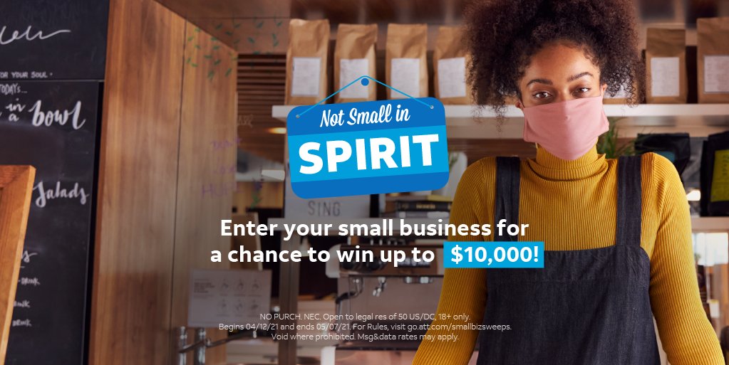 Retail Markets (@retail_markets) on Twitter photo #Smallbusiness owners, check this out. AT&T Business is celebrating your resilience with the #NotSmallinSpirit #sweepstakes – enter your small biz for a chance to win up to $10,000. Follow <a href="/attbusiness/">AT&T Business</a> to learn how. Official Rules: like.att.com/a10sbizsw1 #ATTemployee #Smallbusiness owners, check this out. AT&T Business is celebrating your resilience with the #NotSmallinSpirit #sweepstakes – enter your small biz for a chance to win up to $10,000. Follow <a href="/attbusiness/">AT&T Business</a> to learn how. Official Rules: like.att.com/a10sbizsw1 #ATTemployee