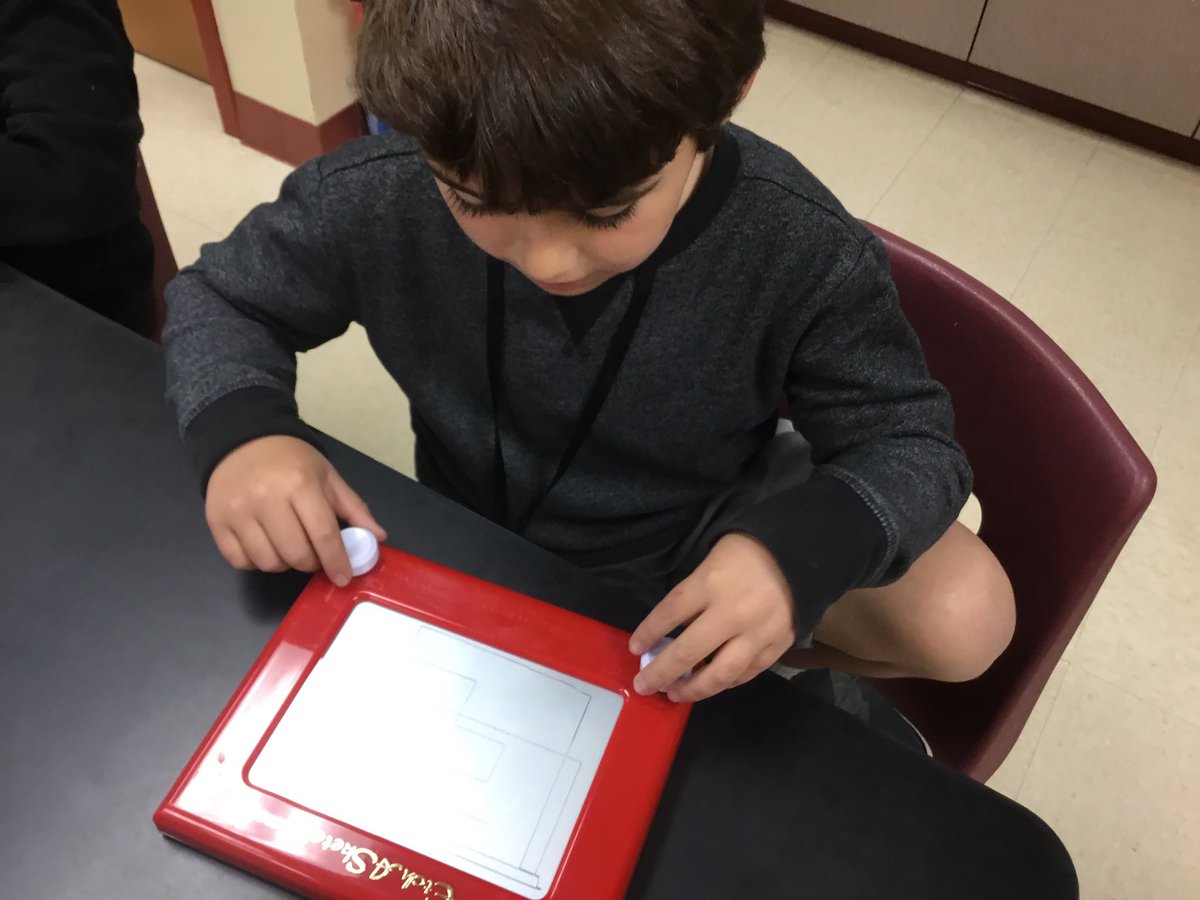 gesmakerspace's tweet image. First graders also rotated through hands-on centers such as Legos, Lite Brite, Etch A Sketch and K’Nex.