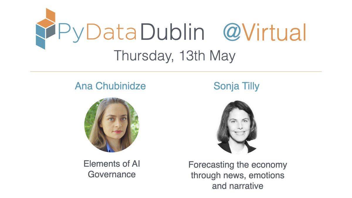 PyData Dublin (@pydatadublin) on Twitter photo 📢 Save the date! Our next #PyDataDUB Virtual event is all set (shoutout to @bojan_bozic 😊)! We're super excited to hear talks by <a href="/Ana_Chubinidze_/">Ana Chubinidze</a> and <a href="/SonjaTilly/">Sonja Tilly</a>
Register at Meetup: meetup.com/PyDataDublin/e…
#DataScience #Ethics #MachineLearning #python #PyData #AI #Governance 📢 Save the date! Our next #PyDataDUB Virtual event is all set (shoutout to @bojan_bozic 😊)! We're super excited to hear talks by <a href="/Ana_Chubinidze_/">Ana Chubinidze</a> and <a href="/SonjaTilly/">Sonja Tilly</a>
Register at Meetup: meetup.com/PyDataDublin/e…
#DataScience #Ethics #MachineLearning #python #PyData #AI #Governance