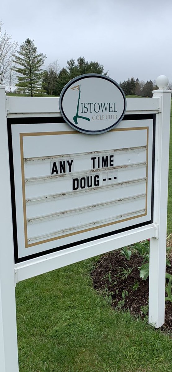 Flower10___'s tweet image. @AlexMyers3 Alex, The sign at Corey Connors home course says it all as Ontario waits for Premier @fordnation to open golf courses. Please share and thanks! @coreconn @lgc1920