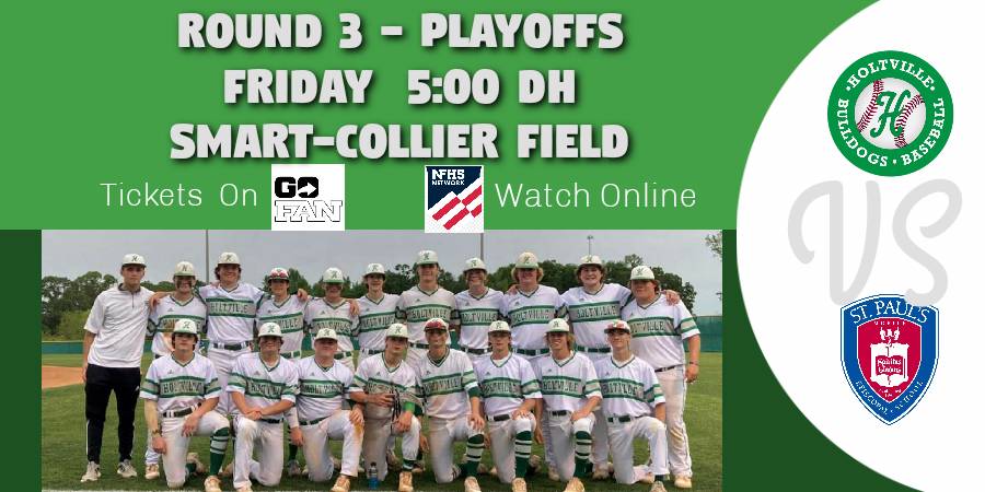 holtvilleBaseB's tweet photo. ROUND 3️⃣ - Friday night!  We need a crowd to cheer on the Bulldogs!  #lennysboys #wearyourgreen #beloudandproud  #ahsaaplayoffs https://t.co/TU41UJSykd