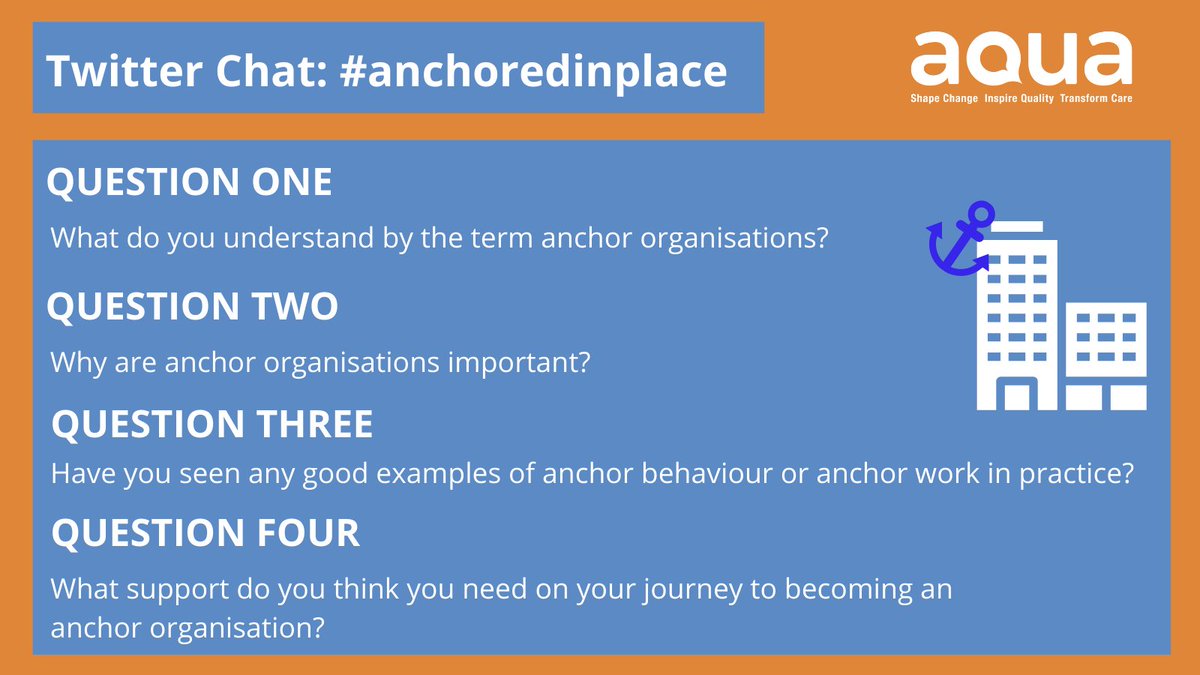 The #anchoredinplace tweet chat starts in 10 minutes! We’re looking forward to seeing you there. 

Here’s the questions we’ll be asking...