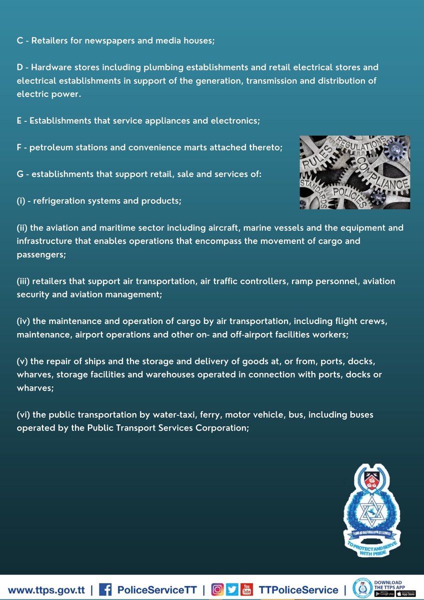 TTPoliceService's tweet photo. NOTICE -  See List of Essential Workers for the period May 4th, 2021 - May 23rd, 2021. https://t.co/8BQnPTlt4s
