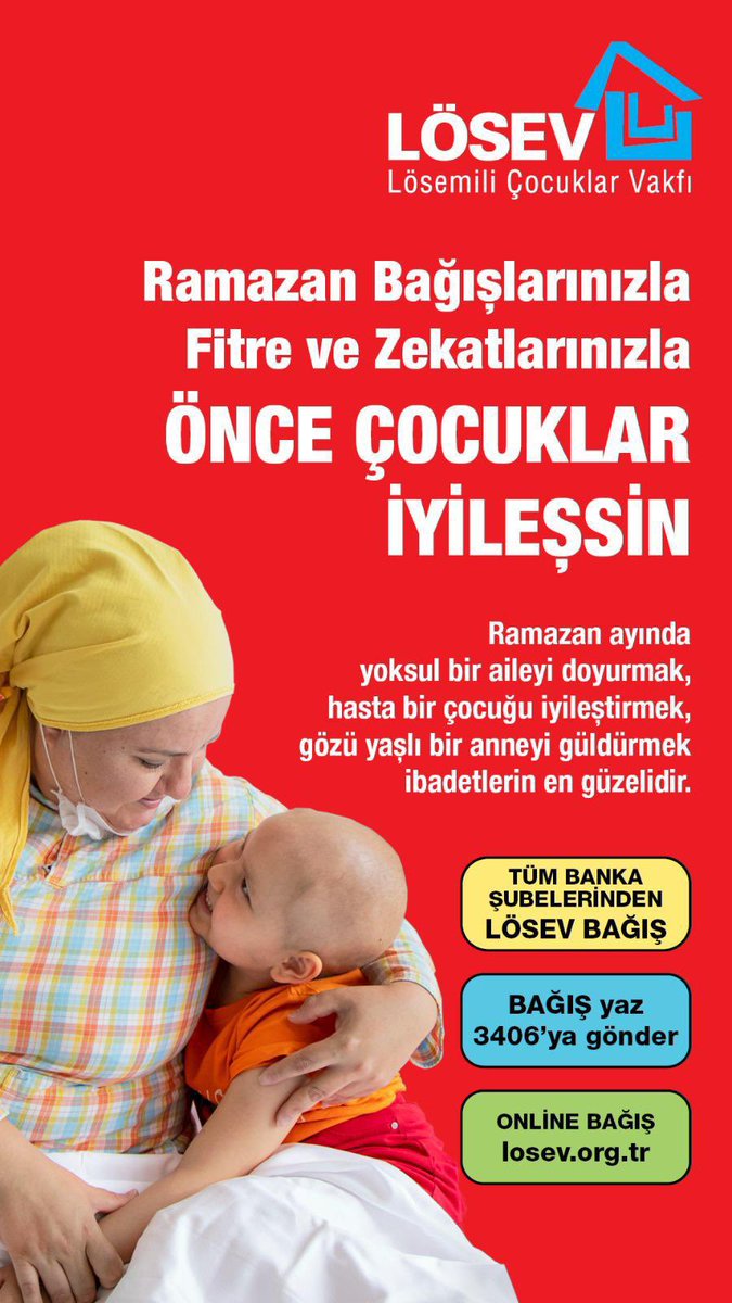 LÖSEV Ramazan Bağışlarınızla
Fitre ve Zekatlarınızla
#ÖnceÇocuklarİyileşsin
SMS ile bağışlarınız için "Fitre" veya "Fidye" yazın 1998'e gönderin(28 TL)
losev.org.tr/ramazan
03124470660 <a href="/losev1998/">LÖSEV</a>

<a href="/losev1998/">LÖSEV</a>