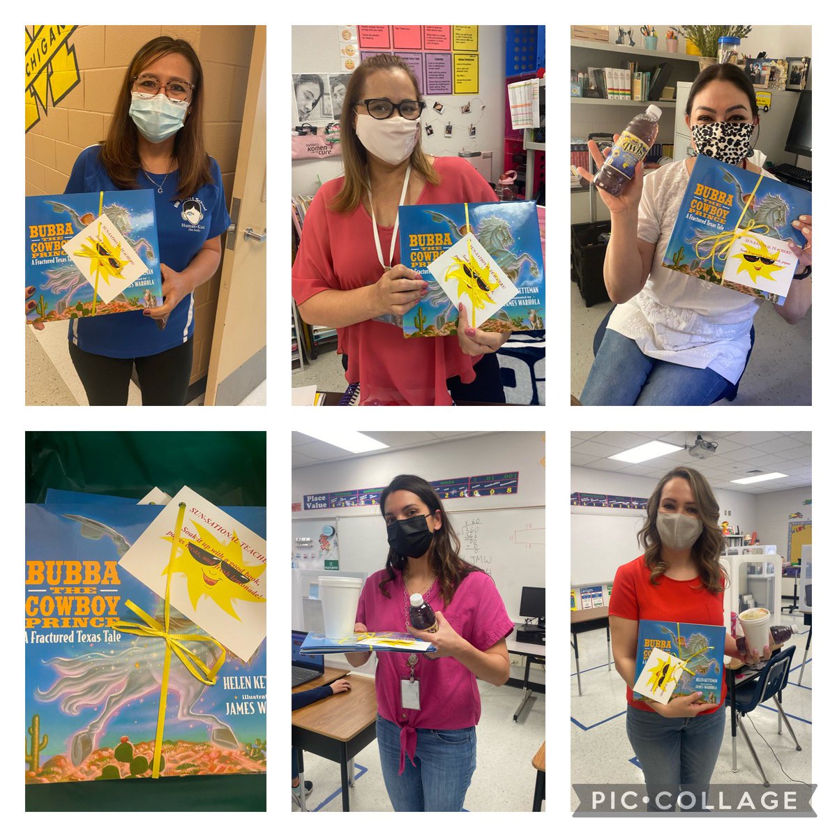 Our 4th Grade Teachers received a book for their library, Bubba The Cowboy Prince. Inspired after our “Sun-sational” Superintendent @JEspinoza_SISD read to ALL of our 4th grade scholars! #TeamSISD #122EnergyBus #StrongerTogether ❤️🦂 @lgonzalez_BSS @cmercado_BSS