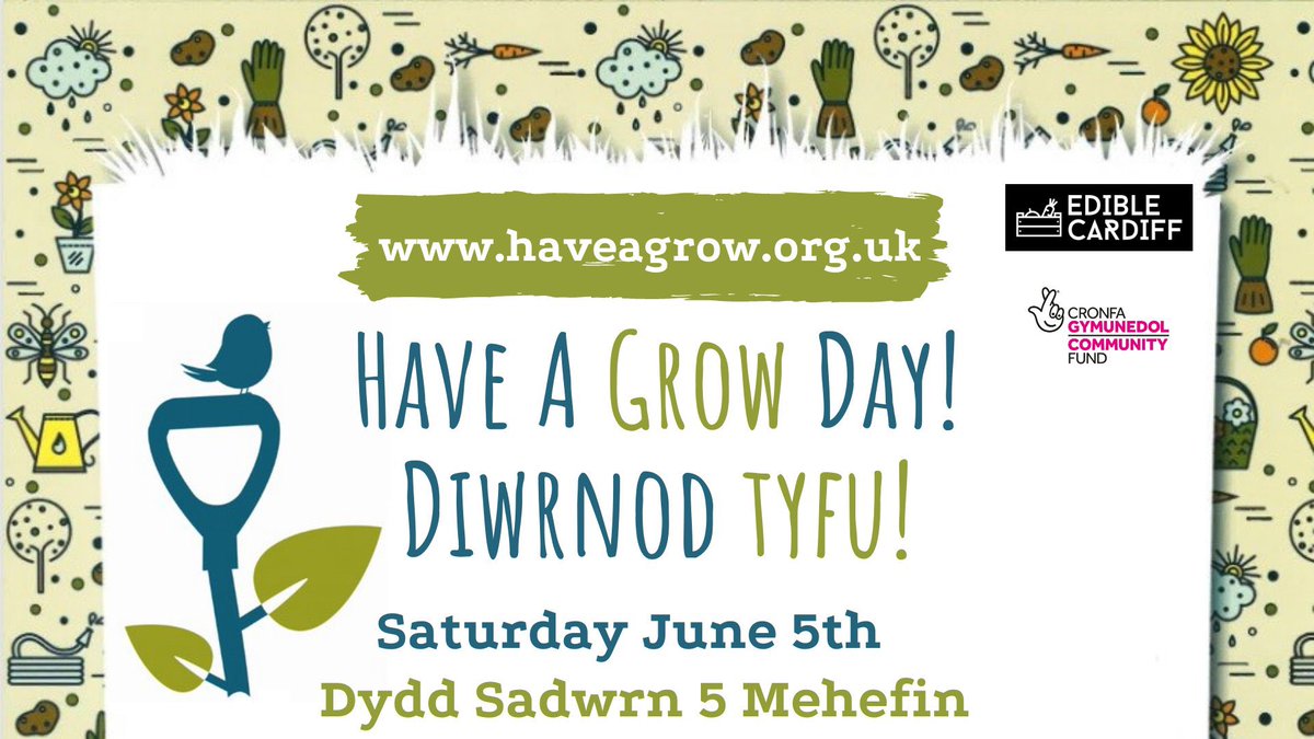 🌱 There is just ONE MONTH until #HaveAGrow Day 2021! The day is a way of promoting and celebrating the work of community growing groups who help transform lives and neighbourhoods all over #Cardiff 🌻

For more information please visit our website ⬇️ 
ediblecardiff.org/events