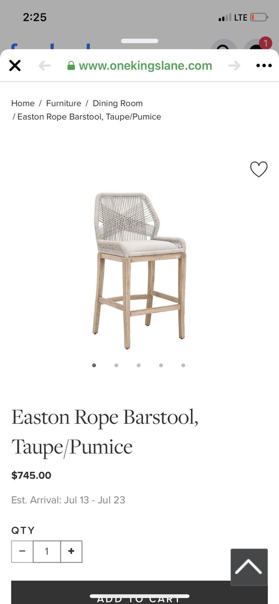 EmilyCaugheyy's tweet photo. I have searched high and low for bar stools that I love and haven’t had much luck. Someone talk me out of ordering these for my new kitchen island. I mean are these outrageously overpriced or is that just the going rate these days? Also bonus if you know of any that are similar https://t.co/L0zFdAZXNv