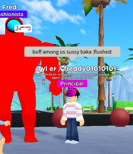 TylerTheInkDevil on X: sussy baka :flushed: #robloxianhighschool #AmongUs   / X