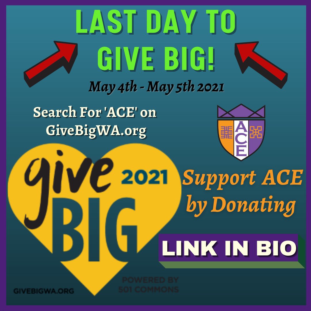Today is the the last day for GiveBIG! Thank you to those who have donated already! Much love ♥️
Donate: Givebigwa.org/aceacadmeywa
Have a blessed day!

#GiveBIG #GiveBigWA #blackpower #blackexcellence #blackhistory
#BlackOwnedBusiness #donate