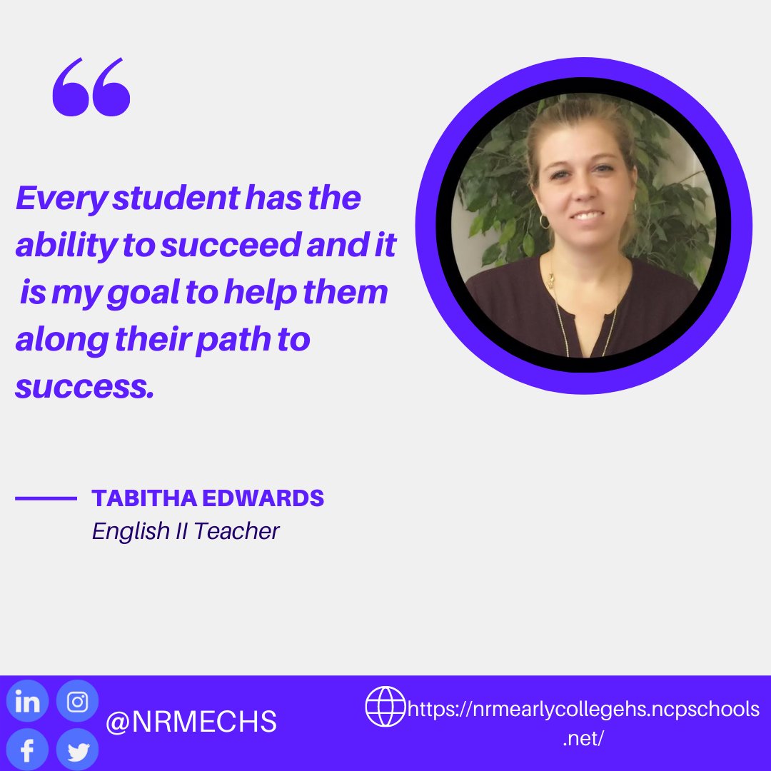 NRMEarlyCollege's tweet photo. Teacher Appreciation Week gives us an opportunity to celebrate our amazing teachers. Here are some statements from what our teachers believe to be important! https://t.co/geuTy6XPcd