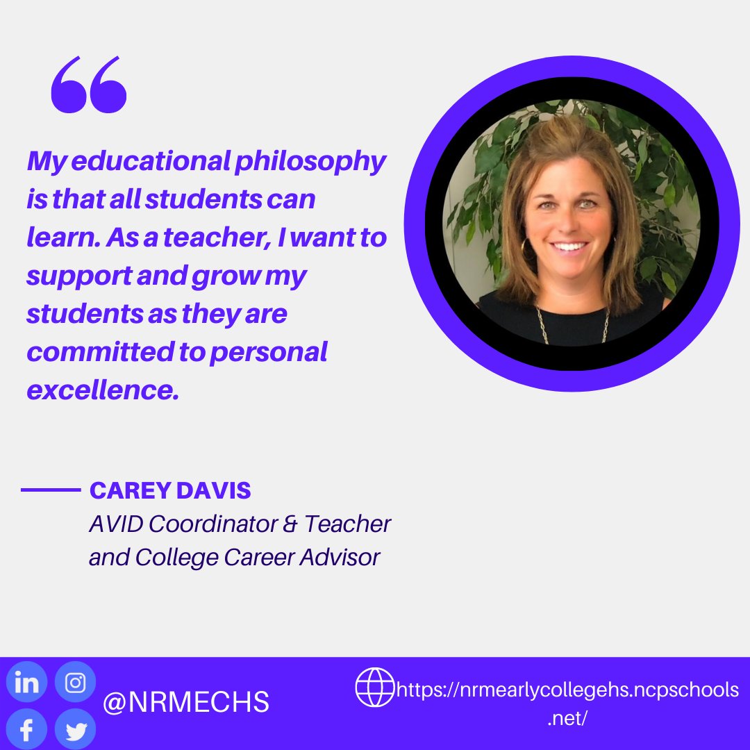NRMEarlyCollege's tweet photo. Teacher Appreciation Week gives us an opportunity to celebrate our amazing teachers. Here are some statements from what our teachers believe to be important! https://t.co/Tsk9Yyrumu