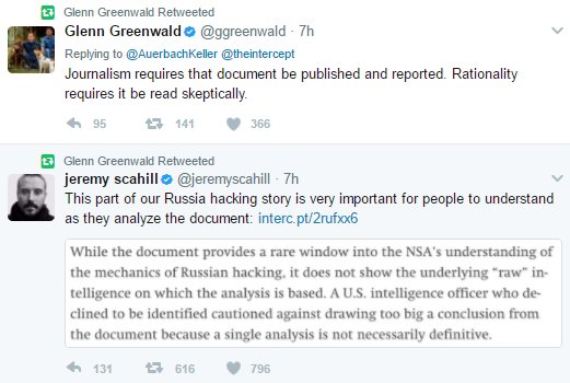 Folks, this is what's called 'having absolutely no shame.'
A reminder that the 2 obscenely overpaid Intercept fuckos literally tried to discredit their own outlets story when it ran because the documents Winner leaked busted their 'Russia Hoax' narratives. https://t.co/MH9jkiomaQ https://t.co/6dv813EeeV