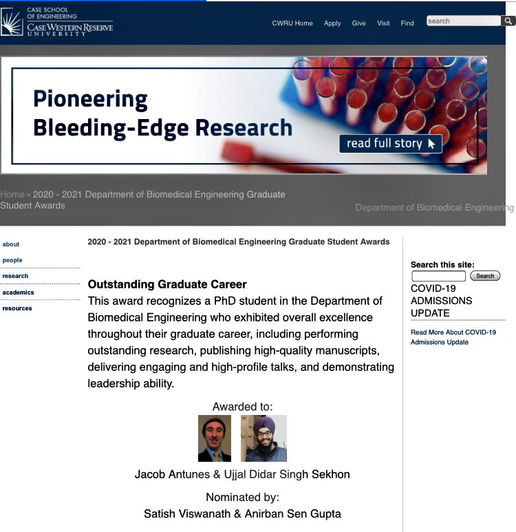 Anirban Sen Gupta (@jishnusengupta) on Twitter photo Very proud of <a href="/UjjalDidarSingh/">Ujjal Didar Singh Sekhon</a> who will receive Outstanding Graduate Career award from <a href="/CWRUBME/">CWRU Biomedical Engineering</a>! He did PhD research on procoagulant artificial platelets to treat traumatic bleeding. He also served as Case <a href="/SFBiomaterials/">SFBiomaterials</a> chapter president & organized Biomaterials Day. <a href="/HaimaThr/">Haima Therapeutics</a> Very proud of <a href="/UjjalDidarSingh/">Ujjal Didar Singh Sekhon</a> who will receive Outstanding Graduate Career award from <a href="/CWRUBME/">CWRU Biomedical Engineering</a>! He did PhD research on procoagulant artificial platelets to treat traumatic bleeding. He also served as Case <a href="/SFBiomaterials/">SFBiomaterials</a> chapter president & organized Biomaterials Day. <a href="/HaimaThr/">Haima Therapeutics</a>