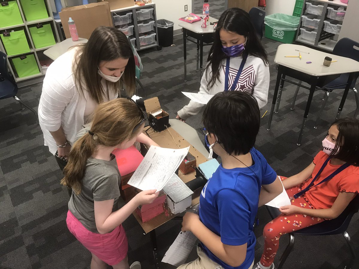 4th grade AIM got to share our finalized Mars colonies with @Halpin_MarionAP this afternoon!  So neat to show off all our hard work after a year of in depth learning. #MavericksOnAMission