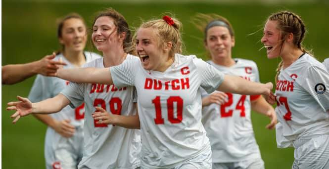 Congratulations to our first-years! Midfielder <a href="/abby_frey16/">Abby Frey</a> (AZ) and defender <a href="/maddifisher20/">Maddi</a> (IA) for being named to 1st team and honorable mention all-conference!  Two of only three first-years honored. #Team #GoDutch