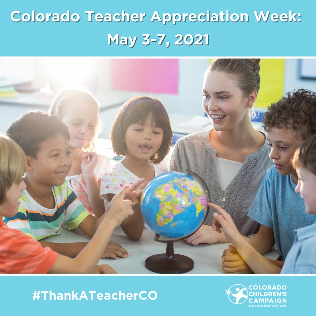 ColoradoKidsOrg's tweet photo. Colorado Teacher Appreciation Week is May 3-7, 2021! Send a virtual message to teachers. by downloading/printing a free template posted on the CDE Parent and Family Resources webpage. #ThankATeachCO @https://www.cde.state.co.us/communications/resourcesforparents https://t.co/KBIvZv2SUM