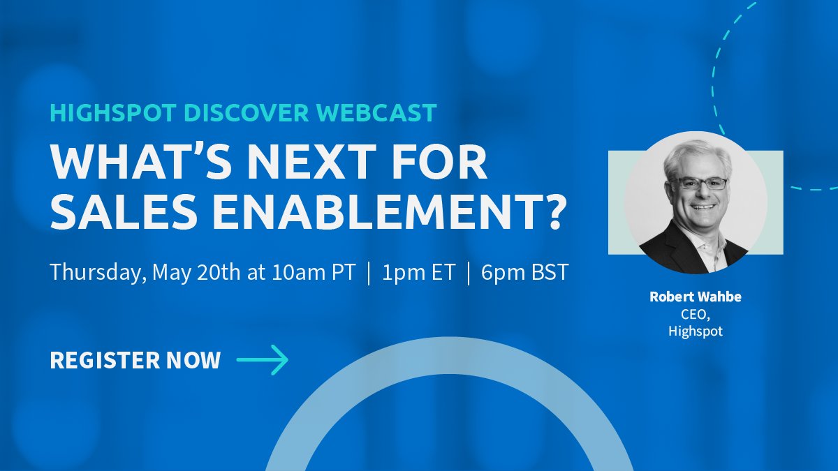 Highspot's tweet photo. Join our CEO as he unveils our vision for the future of #salesenablement – and our platform innovation that will make it all possible: https://t.co/UTPdgBsZw8 https://t.co/2ydgIL4Coq