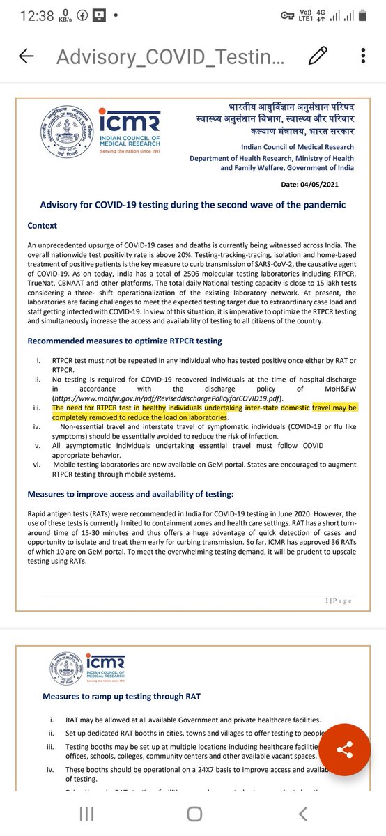 AtanuChandra03's tweet photo. @Andaman_Admin @MediaRN_ANI Either stop flight services for Port Blair, or make some changes regarding RT-PCR test report. People are frustrated and helpless acquiring a RT-PCR test report within 48 hrs of sample collection which is mandatory to board a flight for Port Blair. https://t.co/cqdRR2yiGs