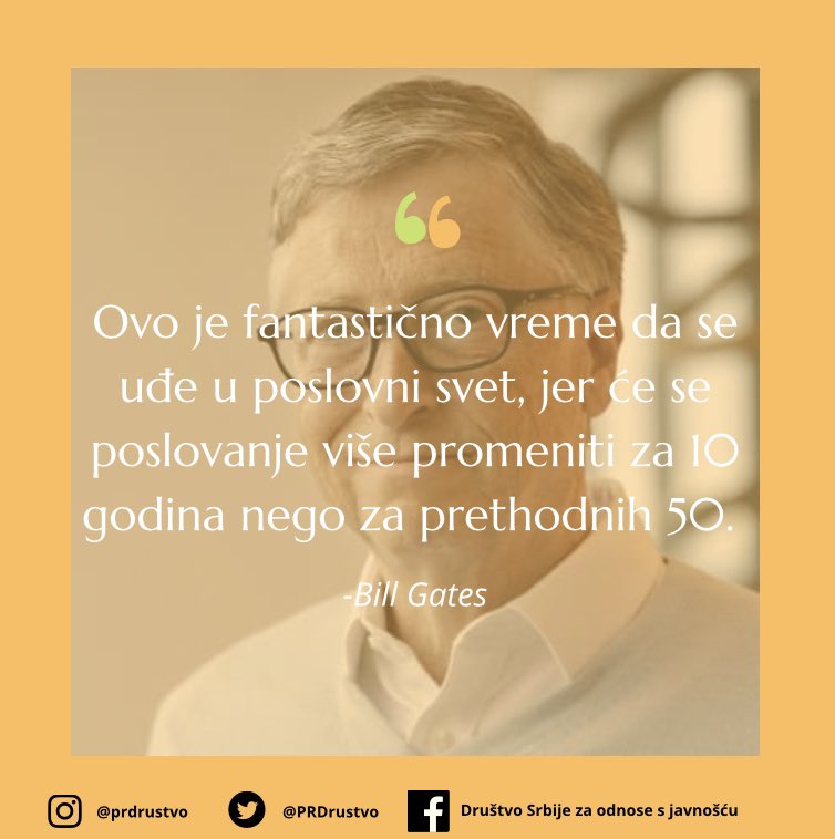 👉 Bill Gates o poslovanju.
•••••••••••••••••••••••••••
#how2pr #komunikacija2021 #dsoj #pr