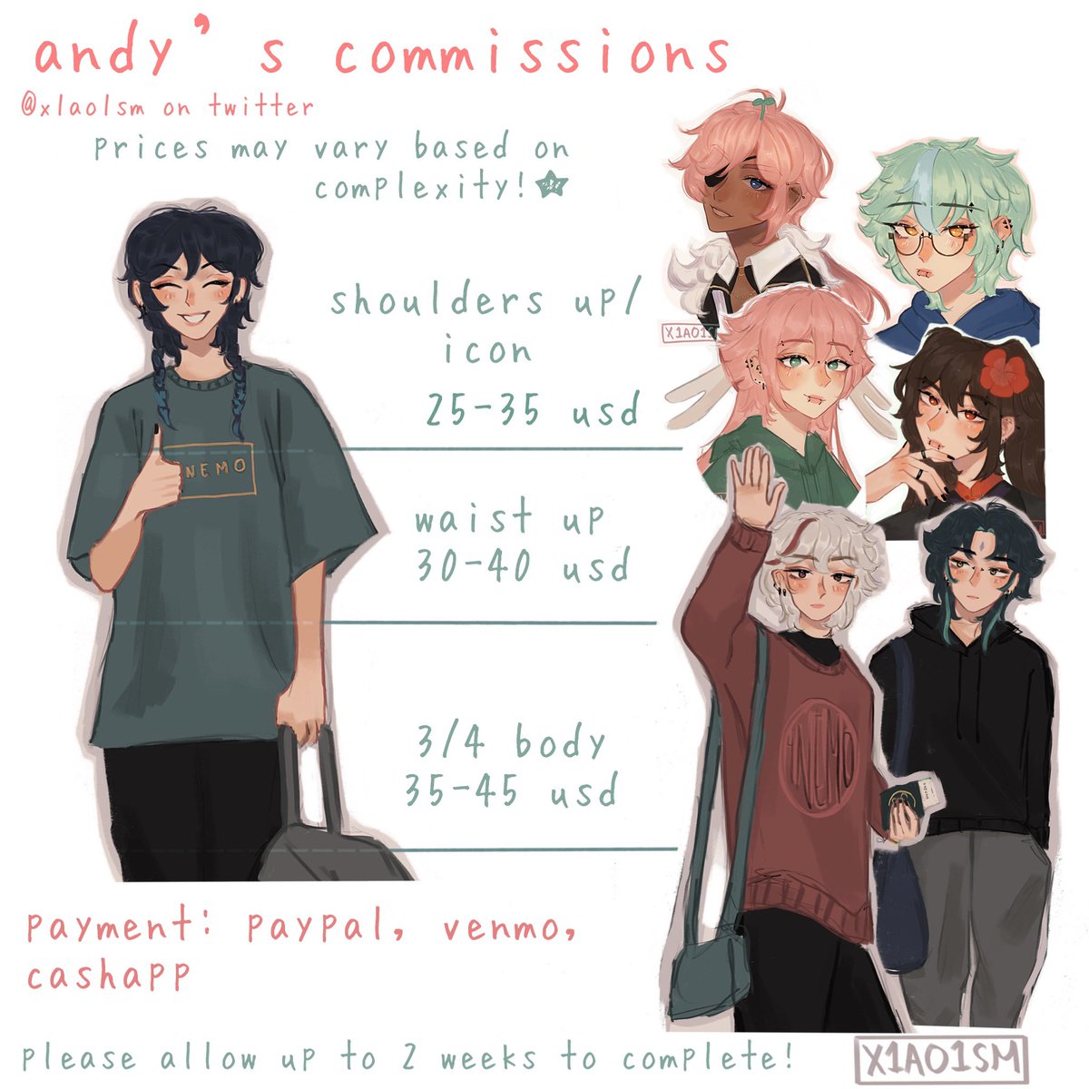 hihi ^_^ my commissions are open!! please dm me if you are interested or have any questions 
rts appreciated 