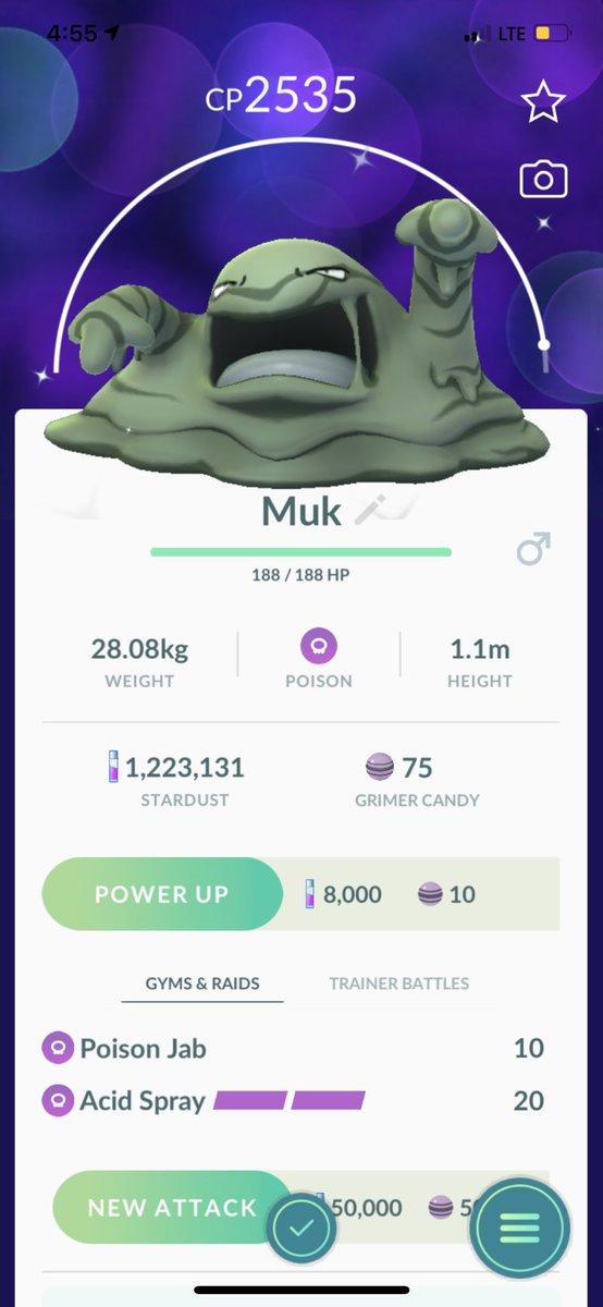 PokeGoJ10P's tweet image. #Shiny Muk! I love Muk. One of my favs! #PokemonGo #Pokemon