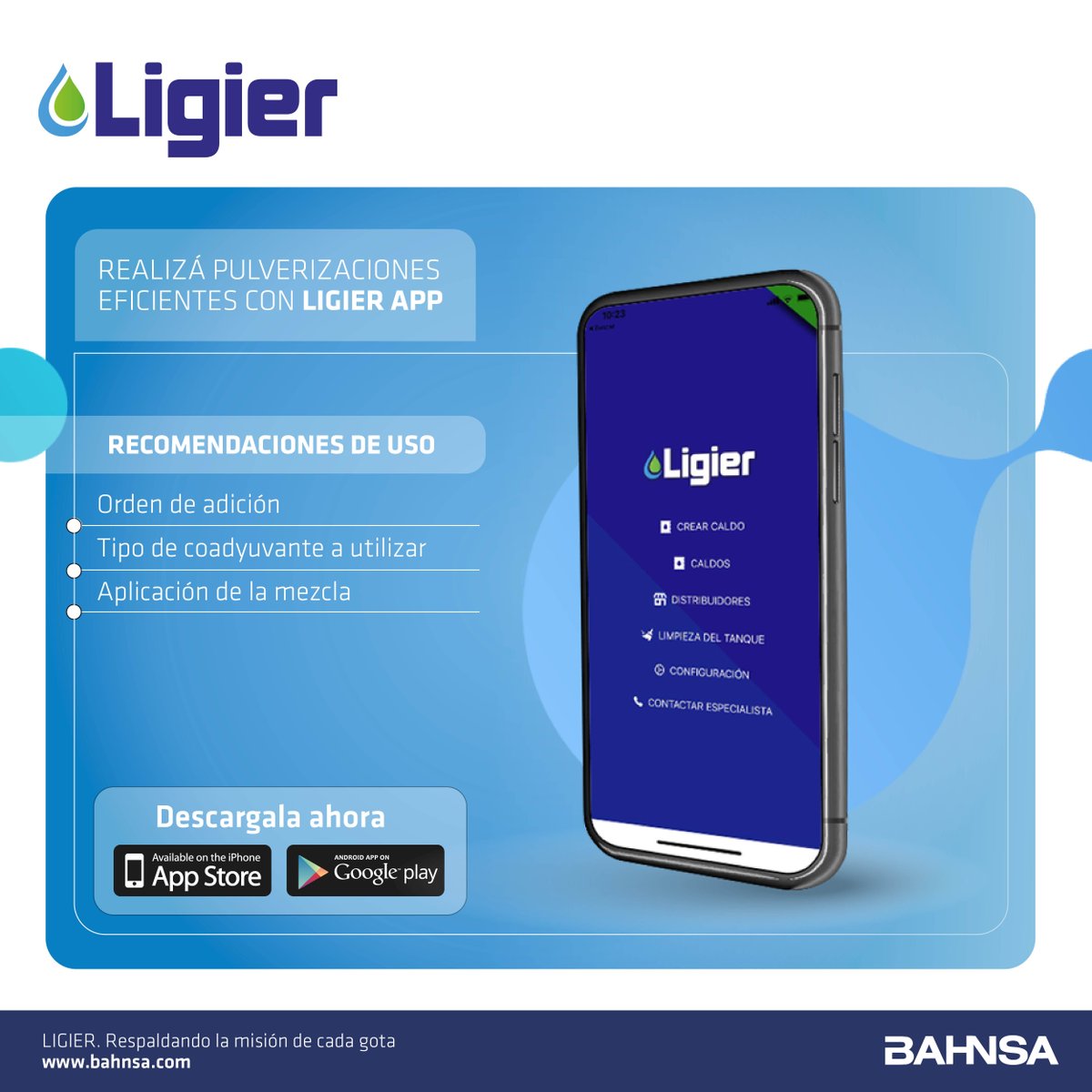 LigierAgro's tweet photo. Con #LigierApp 📲 realizá pulverizaciones eficientes. 🚜💦
Indica:
👉 Orden de adición
👉 Coadyuvante a usar
👉 Aplicación de la mezcla
#DescargaGratis 
𝗚𝗼𝗼𝗴𝗹𝗲 𝗣𝗹𝗮𝘆 𝗦𝘁𝗼𝗿𝗲 👇
https://t.co/TNLZmXJsoR
𝗔𝗽𝗽𝗹𝗲 𝗦𝘁𝗼𝗿𝗲 👇
https://t.co/b5xsjNQAAd https://t.co/WZq4b9dGaC