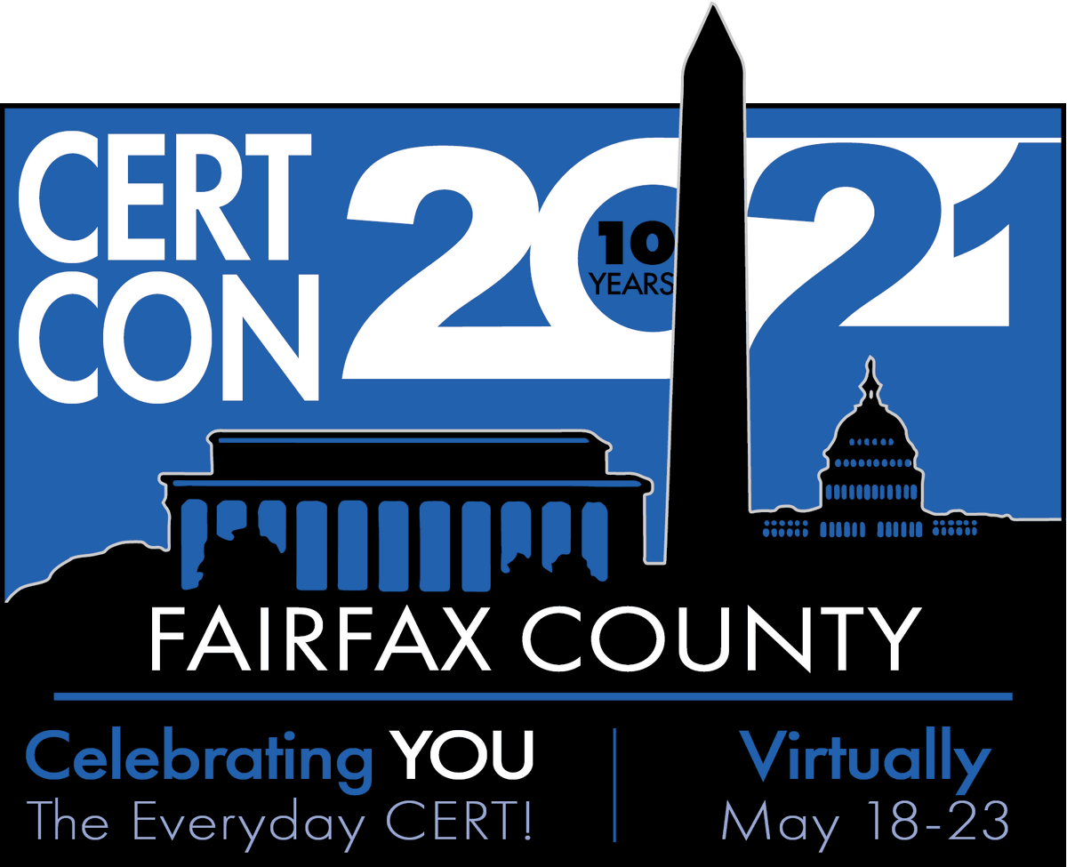CERTCon's tweet image. CERT CON 2021 is fast approaching! All CERTs are welcome!
Sponsored by the National Capital Region Emergency Response and presented by Fairfax County, VA CERT. 
Learn more here: certcon.org
#CERT #VirtualConference