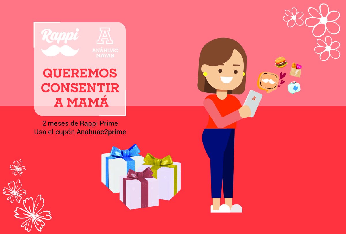 ¡Ellas se merecen todo! 
<a href="/RappiMexico/">Rappi México</a> y #AnáhuacMayab te regalan 2 meses de #RappiPrime. Ingresa el cupón: "Anahuac2prime" para obtener este beneficio.
Términos y condiciones en: promos.rappi.com/mexico/2021/4/…