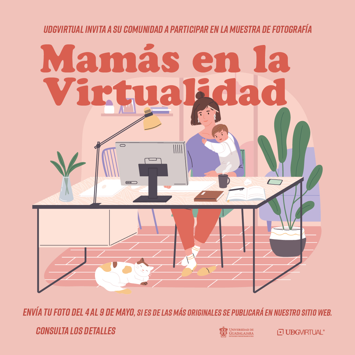 📣🤩 ¿Eres asesora o estudiante de #UDGVirtual y eres mamá? Te invitamos a participar en la muestra de fotografía "Mamás en la virtualidad" con motivo del día de las madres.

Envía tu foto antes del 9 de mayo  📸👩‍👦👩‍👧‍👦

Consulta los detalles bit.ly/2PSlMd7