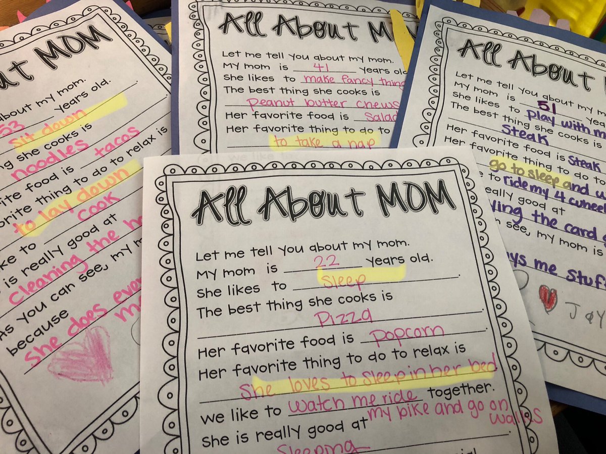 Well after reading the answers of our All About Mom sheets it’s clear that moms are tired and like to sleep! 😴🤣🤣 
<a href="/SudduthJackets/">Principal Abraham</a> 
<a href="/StarkvilleSD/">Starkville Schools</a>