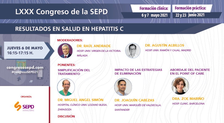 sepdigestiva's tweet photo. ⌚️16:15-17:15 H. RESULTADOS EN SALUD EN #HEPATITISC
⌚️17:20-18:20 H. ELIMINACIÓN DE #VIRUSC
⌚️18:25-19:45 H. ACTUALIZACIÓN EN EL MANEJO DE HEPATOPATÍAS CRÓNICAS
#CongresoSEPD21 https://t.co/3RywxUoIzd