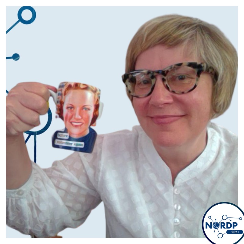 jamessar's tweet image. Here&apos;s my #NORDP2021 Plug Your Mug selfie from this morning! The mug says: &quot;Stop Me Before I Volunteer Again.&quot; Given to me by a friend and another engaged community member because, well, it&apos;s obvious to anyone who knows me. I&apos;m working on it!🤷‍♀️