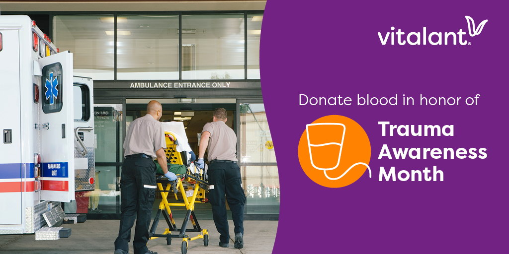 Accidents happen, and there's no way to predict when or where. Thankfully, your blood donation can help ensure hospitals are prepared to treat patients when they arrive. Schedule an appointment to give this May, during #TraumaAwarenessMonth. Sign up now: vitalant.org