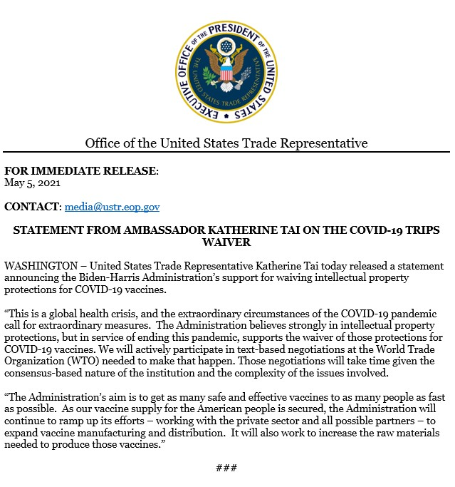OxfamAmerica (@oxfamamerica) on Twitter photo THIS IS WHAT PEOPLE POWER LOOKS LIKE.
More than 2 million of you called on <a href="/POTUS/">President Donald J. Trump</a> to support a #PeoplesVaccine, instead of a #BigPharma profit vaccine. He’s listening. Today, Biden announced support for the #TRIPSwaiver— a move that will save lives all over the world. THIS IS WHAT PEOPLE POWER LOOKS LIKE.
More than 2 million of you called on <a href="/POTUS/">President Donald J. Trump</a> to support a #PeoplesVaccine, instead of a #BigPharma profit vaccine. He’s listening. Today, Biden announced support for the #TRIPSwaiver— a move that will save lives all over the world.