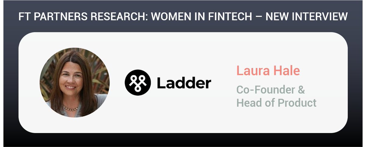 Steve McLaughlin FT (@ftpartners) on Twitter photo Check out a new exclusive interview with Laura Hale (<a href="/halelaura/">Laura Hale</a>), Co-Founder and Head of Product at <a href="/ladder/">Ladder Insurance</a> in FT Partners’ Women in FinTech report: finte.ch/WomeninFinTech #WomeninFinTech #FinTech Check out a new exclusive interview with Laura Hale (<a href="/halelaura/">Laura Hale</a>), Co-Founder and Head of Product at <a href="/ladder/">Ladder Insurance</a> in FT Partners’ Women in FinTech report: finte.ch/WomeninFinTech #WomeninFinTech #FinTech