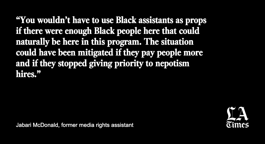 Instead, he and two other Black support staffers were asked to sit next to a line of white agent-trainees, presenting the appearance they were part of the program when they were not, McDonald said.  https://www.latimes.com/entertainment-arts/business/story/2021-05-05/icm-partners-pledged-gender-equity-but-women-say-they-were-mistreated