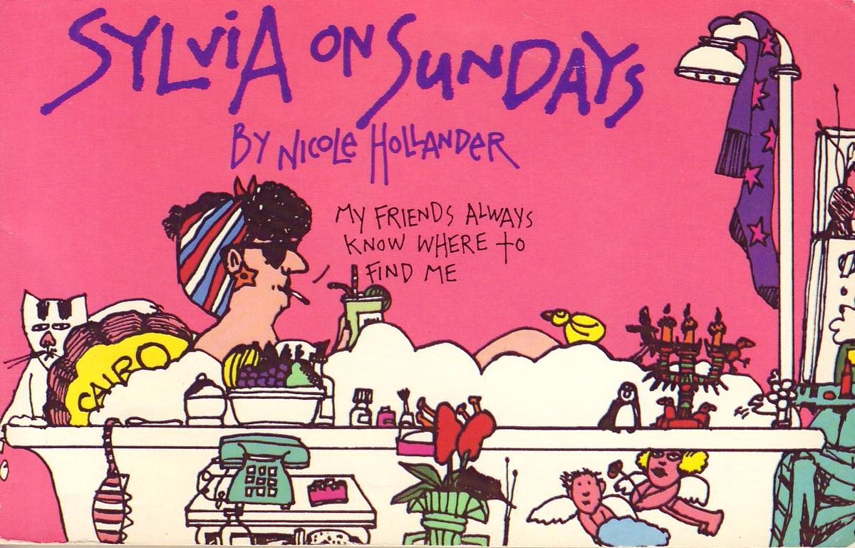 Sylvie, by Nicole Hollander. She's the sassy feminist, smutty-fiction-writing physic cat-lady I want to grow up to be. Like if Colette was around in the 80's.