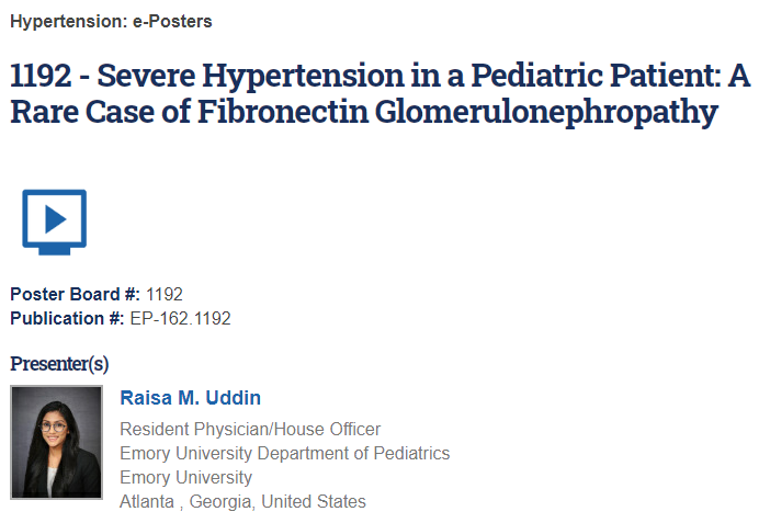 Rising  @UUtah Global, Rural, and Underserved Child Health Fellow Dr. Raisa Uddin (PGY3) presented on intractable hypertension with a rare  #PedsNeph diagnosis! Check out these amazing  #RenalPath images. #GRUCH  #PedsNeph  #PAS2021