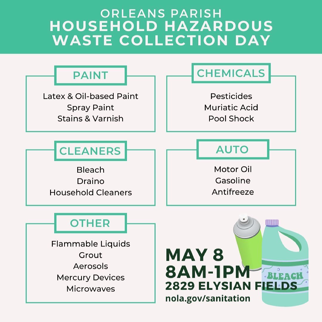 The City Of New Orleans (@cityofnola) on Twitter photo .<a href="/TheGreenProject/">the Green Project</a>: Save the date! Household Hazardous Waste Collection Day is coming up on May 8th. ♻️ .<a href="/TheGreenProject/">the Green Project</a>: Save the date! Household Hazardous Waste Collection Day is coming up on May 8th. ♻️