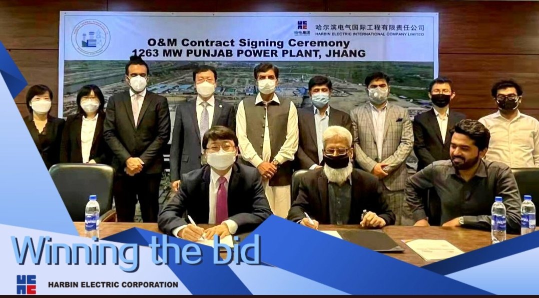 CPEC_UPDATE's tweet photo. #HEI #PTPL signed,O&M contract for 1263 MW Punjab Combined-Cycle Power Plant at JHANG🇵🇰.HEI will be responsible 4 the 12-year O&M of the unit, major equipment overhaul, plant-wide BOP equipment overhaul, &power plant spare parts procurement,#HEI meet 🇵🇰 growing demand for power. https://t.co/RXu42gXYvl