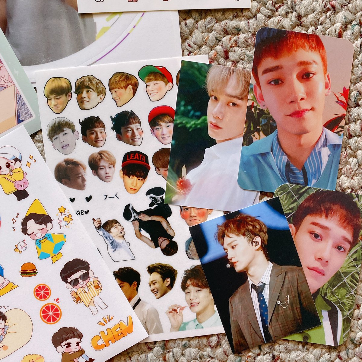 tenko1485's tweet photo. EXO Chen Kpop bundle, Don’t Mess Up My Tempo album, official postcards, official CBX photo film strip, Kpop stickers, huge BaekChen vinyl sticker, and mini prints included 

$16.50+3.50 shipping within America, no worldwide shipping. https://t.co/ntYvJ0xpzm