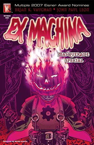 Step back a year. 2007. Just discovered and ordered this. Ex Machina Special #3 written by BK Vaughn. Coloured by JD Mettler so it has a very specific look. I have the next one. 21/x