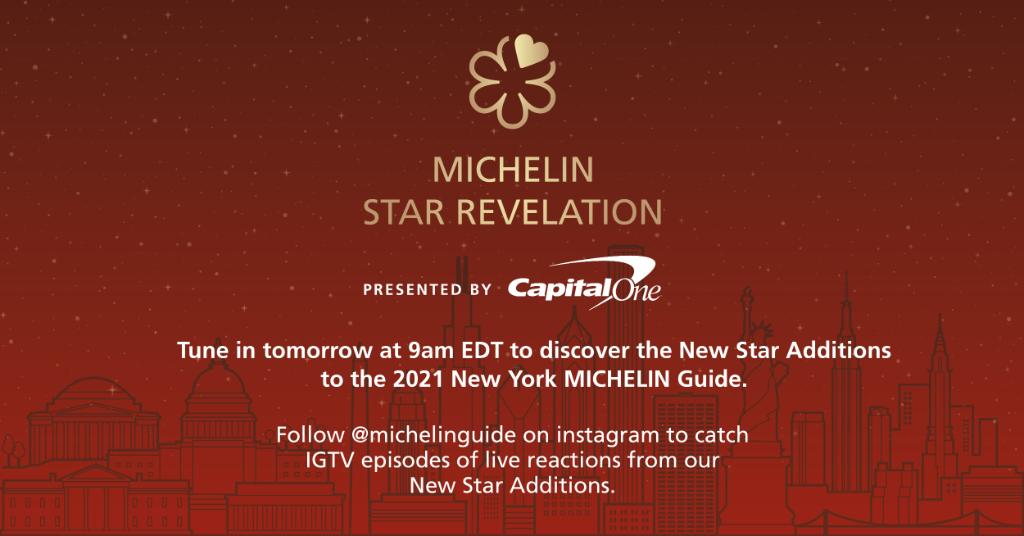 New MICHELIN Stars will be revealed tomorrow, and we can’t wait! #MchelinGuideNY #MICHELINSTAR21 #AllinNYC @nycgo