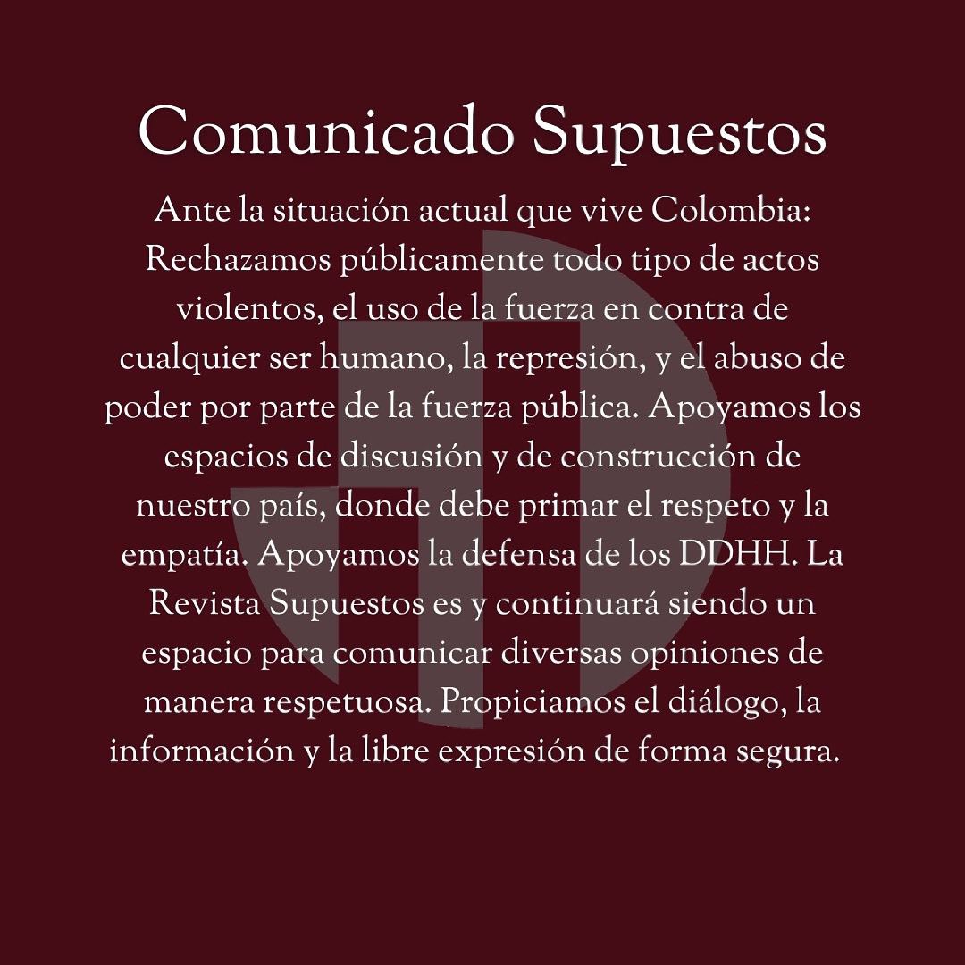 Comunicado de la Revista Económica Supuestos 🇨🇴