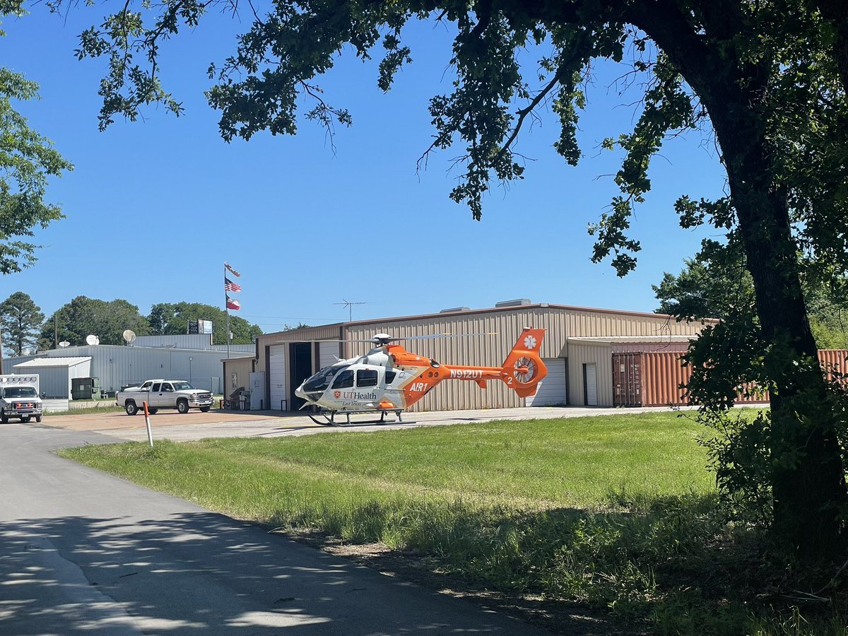 PSFireRescue's tweet photo. This morning at 1020 hours the volunteers of PSFR were alerted to assist Eustace Fire on a reported rollover on 175 with multiple entrapments.  Units arrived to find that no one was trapped.  Two people were transported with one requiring UT Health Air 1 transport to Tyler. https://t.co/6bFe3XmFZg