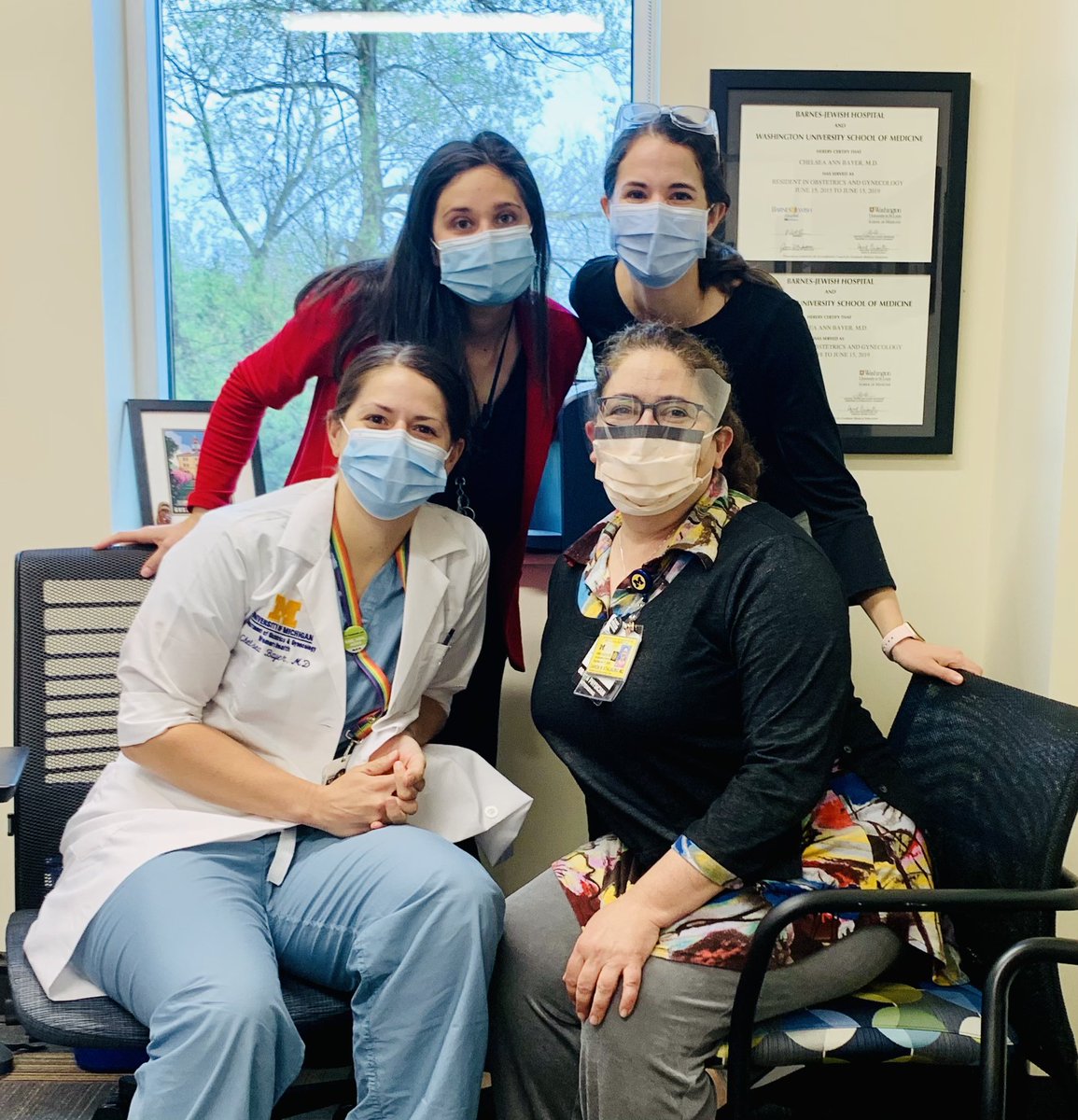 ErinSwor's tweet image. Gangs all here! Fun to have all out West Ann Arbor MDs in clinic together for the first time today as we launch our procedure clinic 🙌🏻 @WollRosenMD @carens8892