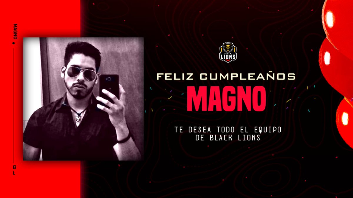 De parte de la familia de Black Lions le deseamos que pase un feliz cumpleaños a nuestro querido capitán <a href="/Magno69CR/">Magno69</a> 🎁🎂🎉🎉🎉🎈🎈 , te deseamos todo lo mejor en este día manguito , los leoncitos te queremos🥭🦁🖤💪🏻.

#CR #BLOp #Mango