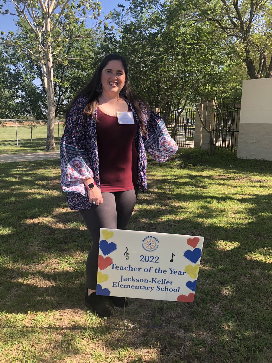 JKElementary's tweet photo. In honor of teacher appreciation, we recognize our Teacher of the Year, Ms. Paige Born, 5th grade. “Thank you to my colleagues for this recognition. I truly love what I do,” she stated. @NEISD @AmericaGRosas @neisd  @anna_alnicolai https://t.co/7DcXqpd9a9